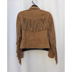 Hollister Faux Suede Fringe Festival Western Moto Jacket - Small